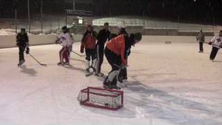 Nighttime Ice Hockey in Wengen Switzerland [upl. by Yaf755]