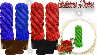 HERMOSO Patrón para TEJER CALENTADORES a crochet muy RÁPIDO [upl. by Hoebart133]