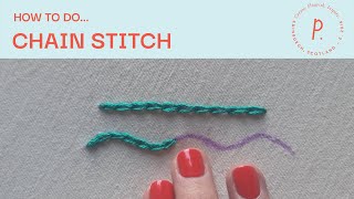 How to Chain Stitch  Embroidery Tutorial for Beginners [upl. by Fanchette]