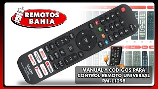 MANUAL Y LISTA DE CODIGOS PARA CONTROL REMOTO UNIVERSAL HUAYU RML1298 IRM12362 [upl. by Krauss]