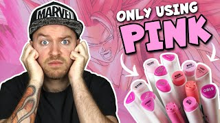 Coloring Using ONLY PINK Markers [upl. by Zantos]