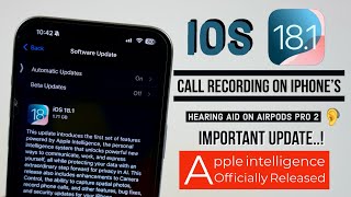 iOS 181 Apple Intelligence is Officially Released with Call Recording on iPhones in Telugu [upl. by Arratoon921]