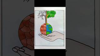 Save earth 🌎 drawing shorts drawing saveearth [upl. by Joacimah853]