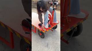 Small loder of electric tricycle dump truck youtubeshorts subscribe [upl. by Atinuhs]