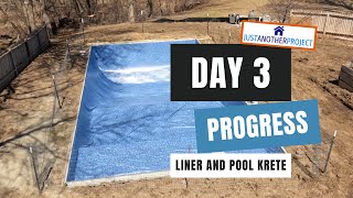 Pool Construction Timelapse Day 3  Pool Krete Latham Liner install  Just Another Project [upl. by Enitram722]