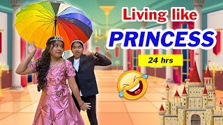 😱Living PRINCESS for 24 HRS  😜Funny CHALLENGE🔥  Ammu Times [upl. by Jarid]