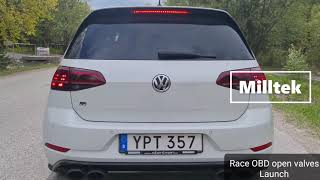 Golf R mk75 Exhaust Original vs Milltek [upl. by Mairym43]