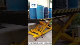 SCISSOR LIFT FOR DRUMS LIFTING  SCISSOR LIFT WITH WHEEL WHEEL MOUNTED SCISSOR LIFT [upl. by Orlan]