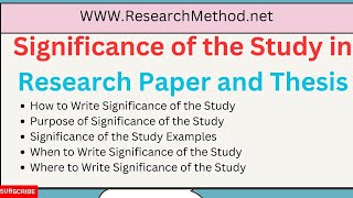 Significance of the Study  Purpose Examples and Writing Guide [upl. by Nohs]