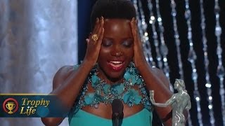 Lupita Nyongo Emotional Speech at SAG Awards 2014 [upl. by Sirob902]