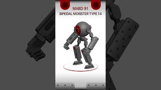 MARD 91 Bipedal Monster Robot Type 14 animation robot design shorts [upl. by Bolanger]