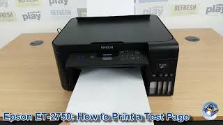 Epson Ecotank ET2750 How to Print a Nozzle Check Test Page [upl. by Enilesoj]