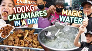 100KG CALAMARES DE STA ANA AND MAGIC WATER OF BINONDO  PINOY STREET FOODS [upl. by Lavro]