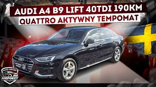 AUDI A4 B9 LIFT ✅️ 40TDI 190KM ✅️ QUATTRO ✅️ 2019r ✅️ AKTYWNY TEMPOMAT ✅️ SZWECJA [upl. by Eaj239]