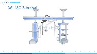 Double arm Emergency icu room hospital ceiling pendant instruction [upl. by Aneryc95]