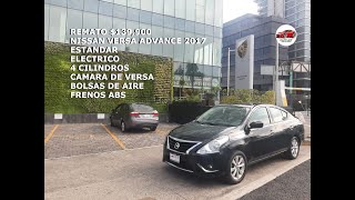 VENDIDO REMATO 139900 NISSAN VERSA ADVANCE 2017 [upl. by Carolle]