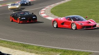 Battle Bugatti Veyron Super Sport vs Ferrari LaFerrari Racing at NurburgringNordschleife [upl. by Steffin713]