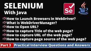 Part3Selenium with Java Tutorial  Practical Interview Questions and Answers  get Commands [upl. by Giverin910]