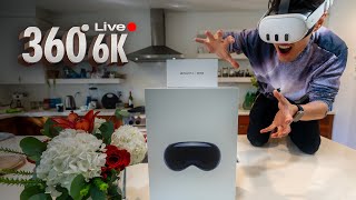 Apple Vision Pro 360° Live Experience Unboxing Setup and VisionOS Apps Review [upl. by Kuebbing]