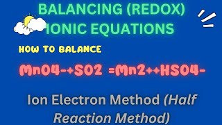 How to Balance MnO4  SO2  Mn2  HSO4 by Half Reaction Method balancingredoxequations [upl. by Chancelor]