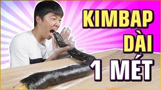 THỬ THÁCH KIMBAP dài nhất  1 meter KIMBAP  100k SUBSCRIBE event [upl. by Drofiar]