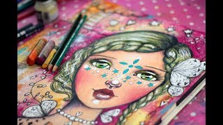 Star Girl  Mixed Media Art with Willowing [upl. by Anaidni]