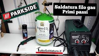 SALDATURA FILO GAS MIGMAG PRIMI PASSI  SALDATRICE PARKSIDE PMSG 200 A2  WELDING MACHINE PARTE TRE [upl. by Amaris]