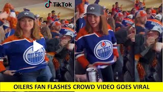 Oilers fan flashes crowd  oilers fan flashes crowd unedited video  edmonton oilers fan flash video [upl. by Dagnah]