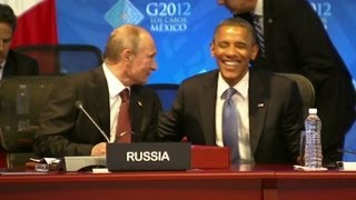 Putin and Obama share a laugh at G20 2012 [upl. by Barkley]