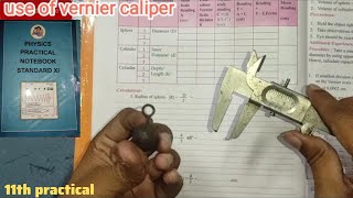 class 11th physics practical  use of vernier caliper 11thphysics [upl. by Willis]