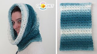 Brick Stitch Cowl Scarf using Scarfie by Lion Brand  Crochet Pattern amp Tutorial  Snood Scoodie [upl. by Buerger471]