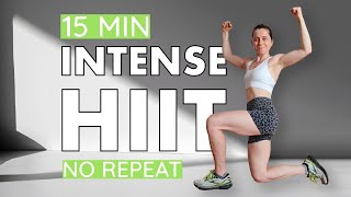 15 MIN HIIT NO REPEAT  Intense Full Body Cardio  No Equipment  Tabata Vibes [upl. by Dehsar]