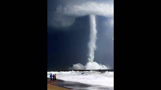 The Sky Falling A waterspout is a rotating column of air that occurs over a body of waterobx News [upl. by Nylrebmik]