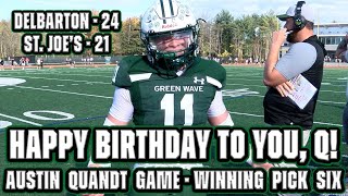 Delbarton 24 St Joes Mont 21  Week 9 Highlights  Austin Quandt GameWinning Pick Six [upl. by Purdy]