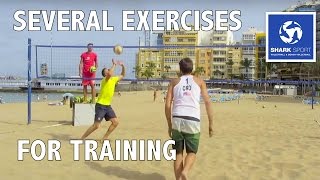 Beach Volleyball training  Exercises Mladen Stankovic coaching Anton Lossev and Niksa DellOrco [upl. by Ellehcsor]