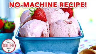 The Easiest Homemade Strawberry Gelato No Machine [upl. by Cob]