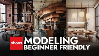 Interior Modeling 3ds Max  Beginner Friendly  DWG [upl. by Ayidah881]