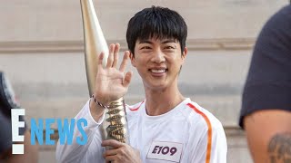 BTS Jin Plays SURPRISE ROLE in the Paris Olympics quotI Was So Nervousquot  2024 Olympics  E News [upl. by Delila]