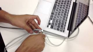 How to use Maclocks Laptop security lock with Cable Trap [upl. by Nnaer]