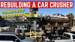 REBUILDING An ABANDONED Car CRUSHER Complete Control System Replacement [upl. by Enitsyrk839]