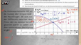 Konsumentenrente  Integralrechnung ★ Anschauen und Verstehen Übung 1 [upl. by Avigdor]