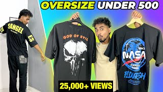 AWESOME COLLECTION😍  Budget Oversized TShirts under ₹500  Amazon Haul 2023 [upl. by Atinar2]