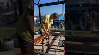 Varnish work continues on our ⛵️ sailors woodworking cruisingonabudget [upl. by Keven]