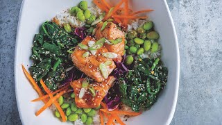 Grilled Teriyaki Salmon Rice Bowl [upl. by Akimal]