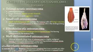 Pathology 828 f Osteo Sarcoma OsteoGenic Variants Small Cell Anaplastic Telangiectatic [upl. by Thetos]