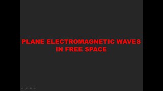 plane electromagnetic waves in free space [upl. by Verity758]