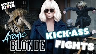 Charlize Therons Kick Ass Fight Scenes In Atomic Blonde 2017  Screen Bites [upl. by Nimad]