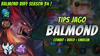 CARA MAIN BALMOND BUFF  BUILD amp EMBLEM BALMOND TERKUAT 2024   BALMOND JUNGLER GAMEPLAY [upl. by Matthew711]