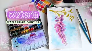 Wisteria painting  Watercolor botanical art [upl. by Josephson283]