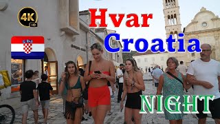 Hvar Croatia Night Walk  Another Ibiza in Europe 4K [upl. by Lewej]